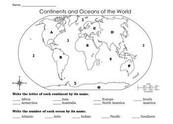 Blank Continents And Oceans Worksheet