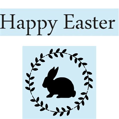 Happy Easter Bunny And Wreath Stencil 2 Pack Chalk It Up Fancy