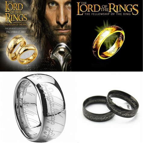 Mens Lord Of The Rings The One Ring Lotr Titanium Steel