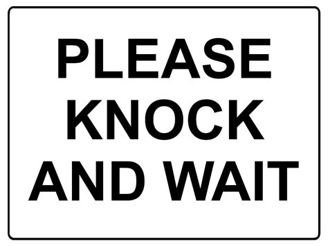 240 Please Knock And Wait Metal Aluminium Door Sign Plaque House Office