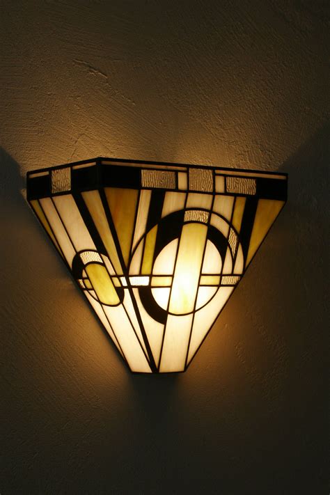 Art Deco Tiffany Stained Glass Wall Lamp Adena
