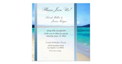 Diy Destination Beach Wedding Invitation Template
