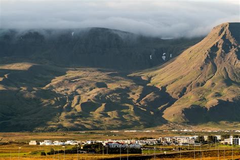 Keflavík Reykjavík Und Das Esja Gebirge Nightside