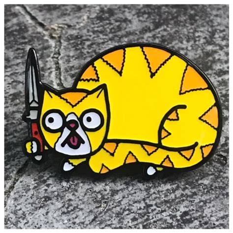 New Knife Cat Enamel Pin Orange · Tittybats · Online Store Powered By