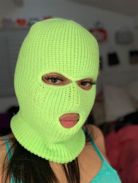 Green Ski Mask Ski Mask Mask Girl Gangster Girl