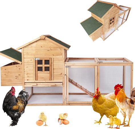 Chicken Coop For 4 Chickens Wooden Indoor Outdoor Hen Fence Chicken