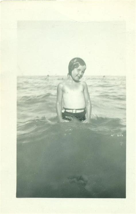 1920s Shy Swimmer Girl In Water Bathing Cap Tan Lines 20s Vintage