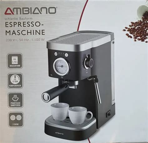 AMBIANO GT EM 02 ESPRESSO Maschine Siebträgermaschine 1100W ca 15 Bar