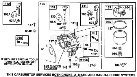 Briggs And Stratton 285707 0143 01 Parts Diagram For Carburetor Assy