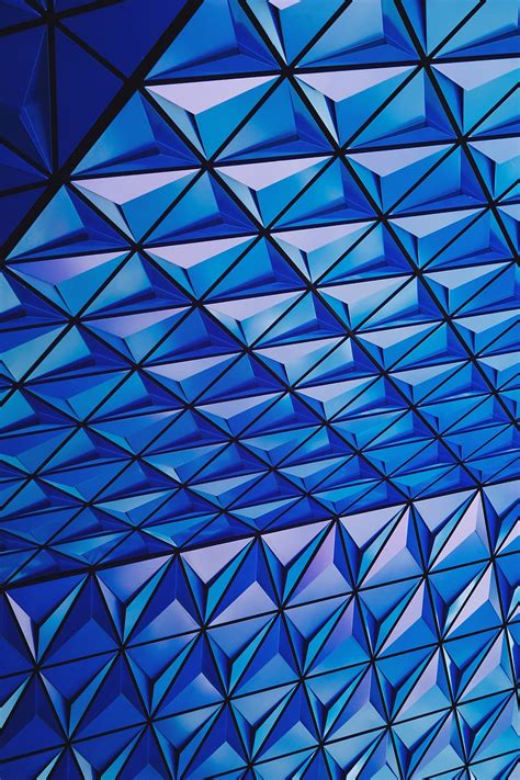 Blue Diamond Pattern Vector Art Lines Geometry Architecture