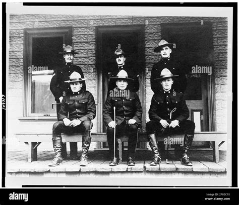 Six Policemen Posed On Porch Dawson Yukon Territory Canada Frank