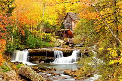 Autumn Mill Forest Stream Fall Autumn House Lovely Mill Colors
