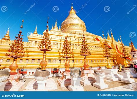 Shwezigon Pagoda In Bagan Myanmar Stock Photo Image Of Monument