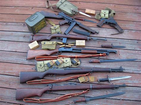 Gun Knife Ammunition Thompson M1 Carbine M1903 Springfield Colt