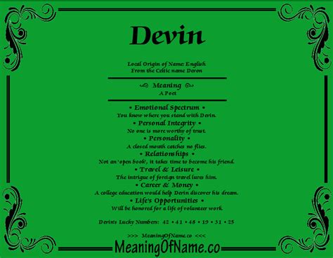 Devin Meaning Of Name