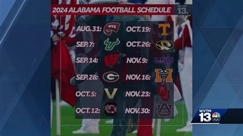 The Sec Reveals Alabama And Auburns 2024 Football Schedules Win Big