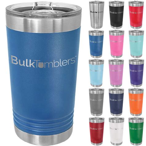 16 Oz Pint Tumbler W Lid Logo Laser Engraved Insulated Stainless Steel