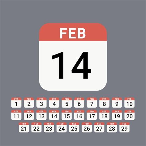 Premium Vector February Calendar Flat Icon Vector
