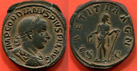 Monnaies Antiques Sesterce 238 244 N Chr Gordien Iii Le Pieux 238 244
