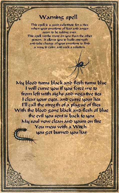 Printable Spell Pages Witches Of The Craft Witch Spell Book