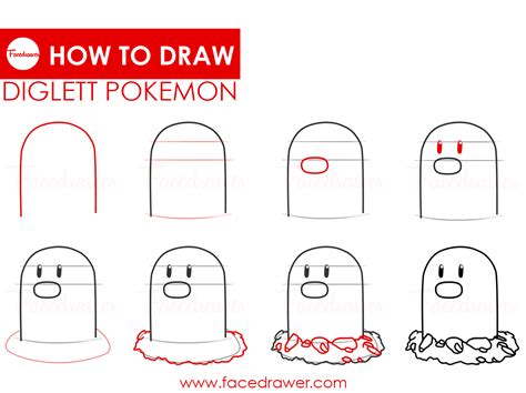Very Easy Diglett Drawing Lesson From Pokemon Learn How To Draw This