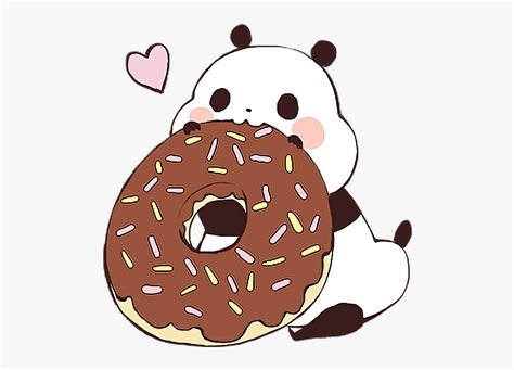 Panda Cute Kawaii Donut Freetoedit Cute Panda Donut