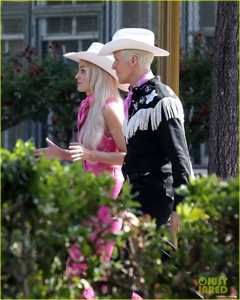 Margot Robbie Ryan Gosling Transform Into Cowbabe Barbie Ken While Filming Barbie Movie