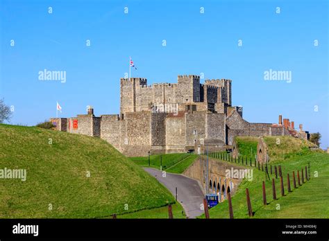 Dover Castle England Inner Bastion Walls And Towers With The Great