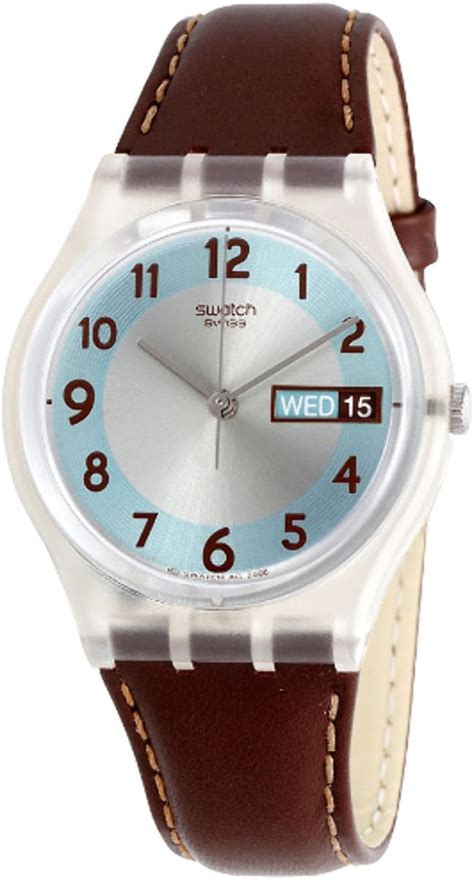 Swatch Originals Blue Conker Day Date Silver Dial Unisex Watch Ge704