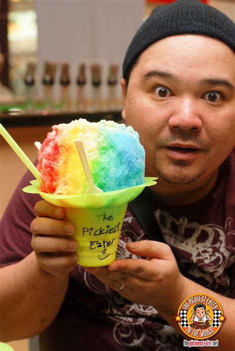 the pickiest eater in the world cooling down at masatami shave ice