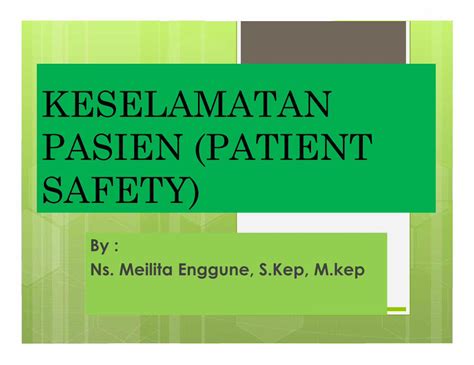 Pdf Keselamatan Pasien Patient Safetypelayanan Pasien Rawat Inap
