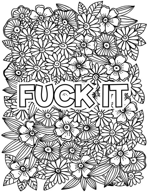 Fuckarito Swear Word Coloring Page Adult Coloring Page My Xxx Hot Girl