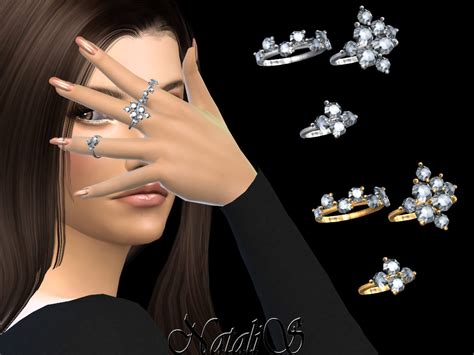 Diamond Cluster Rings By Natalis At Tsr Sims 4 Updates