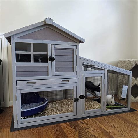 Gutinneen Rabbit House Indoor Outdoor Rabbit Hutch With Ventilation