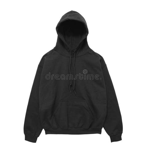 Blank Hoodie Sweatshirt Color Black Front View Stock Image Image Of