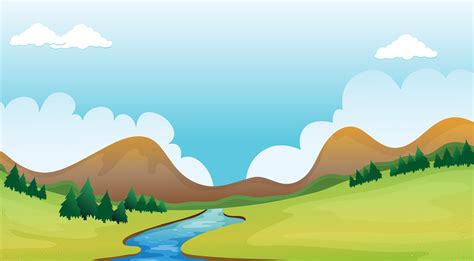 A river and a beautiful landscape 526436 Vector Art at Vecteezy