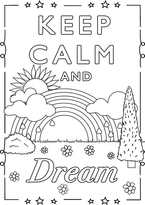 Keep Calm And Dream Keep Calm And Adult Coloring Pages