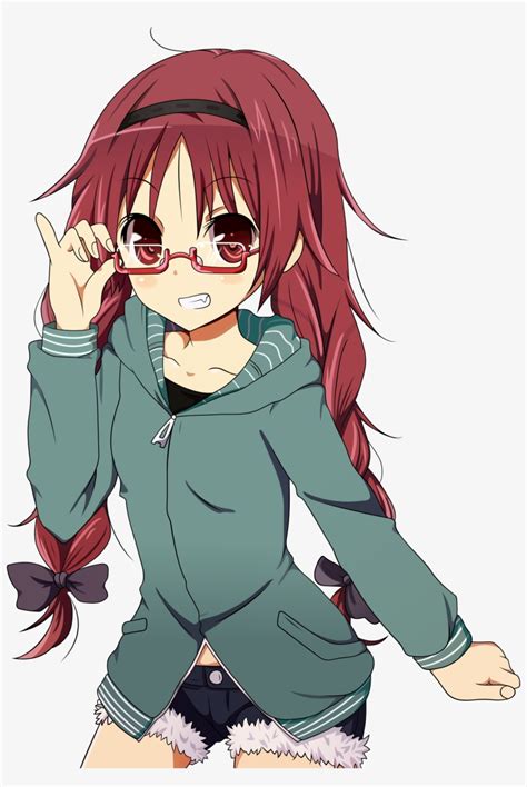 Brown Hair Cute Anime Girl With Glasses