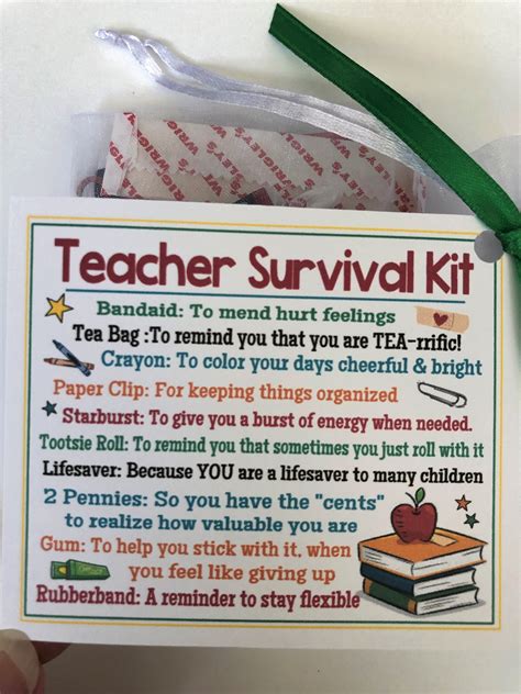 Teacher Survival Kit Sweet Thoughts Goody Bag Happy Etsy