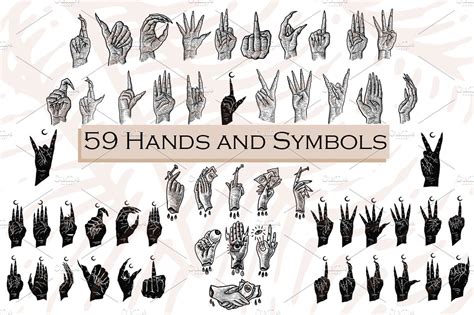 59 Hands And Symbols Mystic Merch Education Illustrations