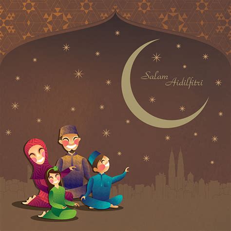 It marks the end of the month of ramadan. hari raya greeting card on Behance