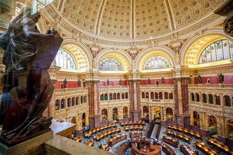 Main Hall Of The Library Of Congress Ceiling Dc Stock Photo By