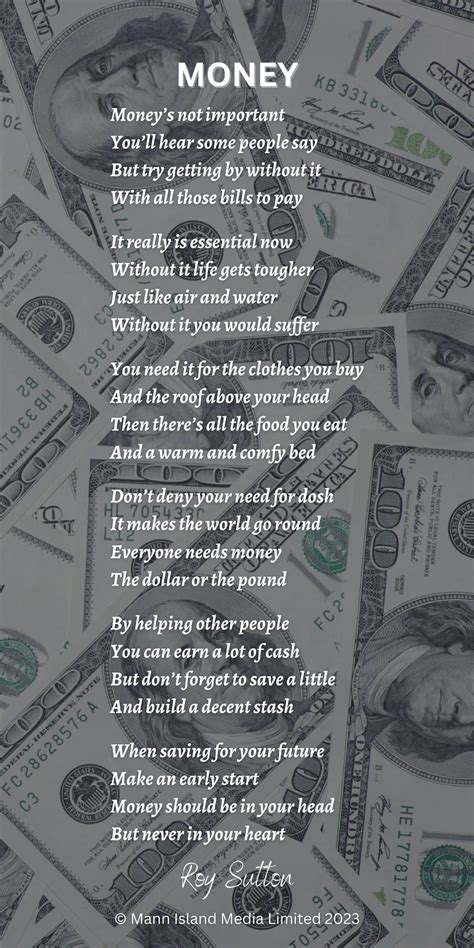 Poem About Money To Inspire You Roy Sutton