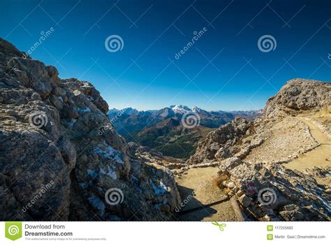Beautiful Landscape Scenery Of Italien Dolomites Rifugio Lagazuoi