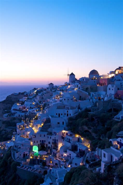 Oia At Dusk Santorini Greece Been Here A Couple Of Times It Is So