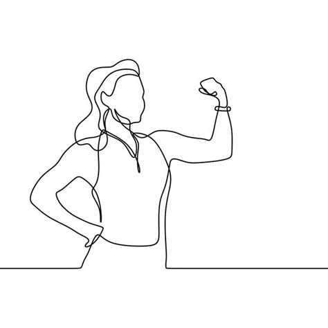 Find & download free graphic resources for line art woman. Strong Girl Continuous One Line Drawing, Illustration ...