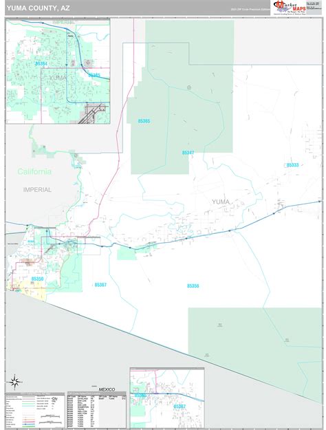 Yuma County Az Wall Map Premium Style By Marketmaps Mapsales