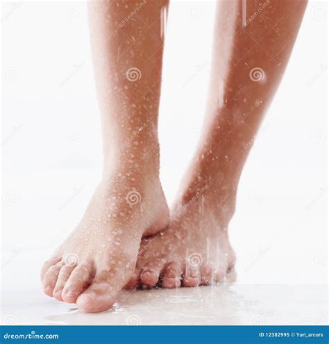 Feet Of A Female Taking A Shower Stock Image Image Of Girls Legs