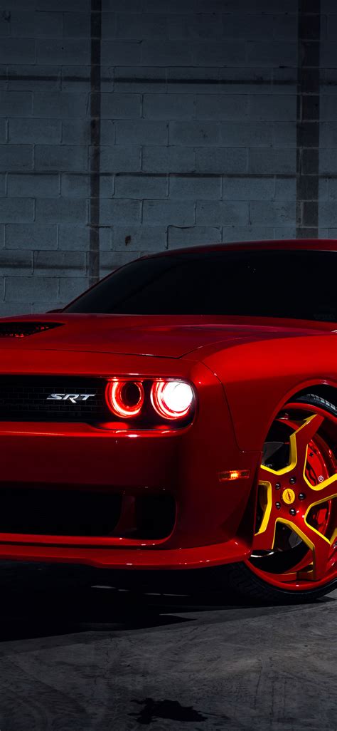 Download Red Dodge Challenger Srt Hellcat Flashlight 1125x2436