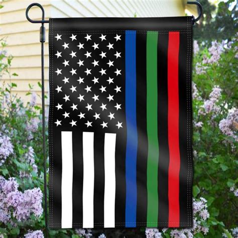 Thin Blue Green And Red Line Usa Garden Flag 18 X 125 Inch Anley Flags